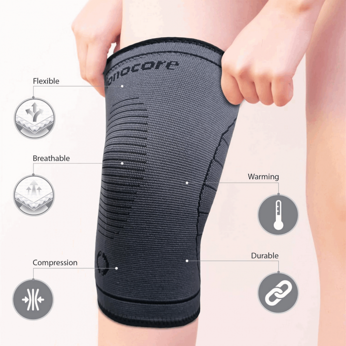 Set 2 genunchiere elastice compresive, amelioreaza durerile, efect de compresie, IonoCore, marime XL [7]