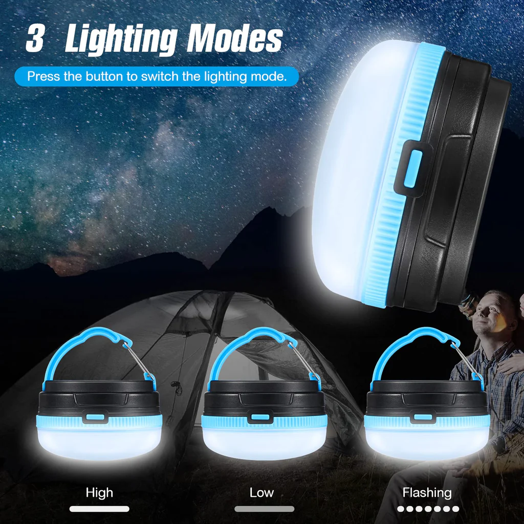 Set 2 Lampi LED mici de Camping, Rezistente la ploaie, 8 x 7 x 4.3 cm [2]