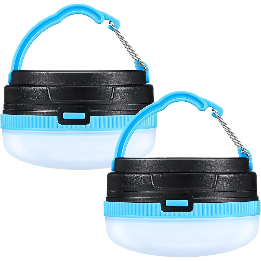 Set 2 Lampi LED mici de Camping, Rezistente la ploaie, 8 x 7 x 4.3 cm [1]