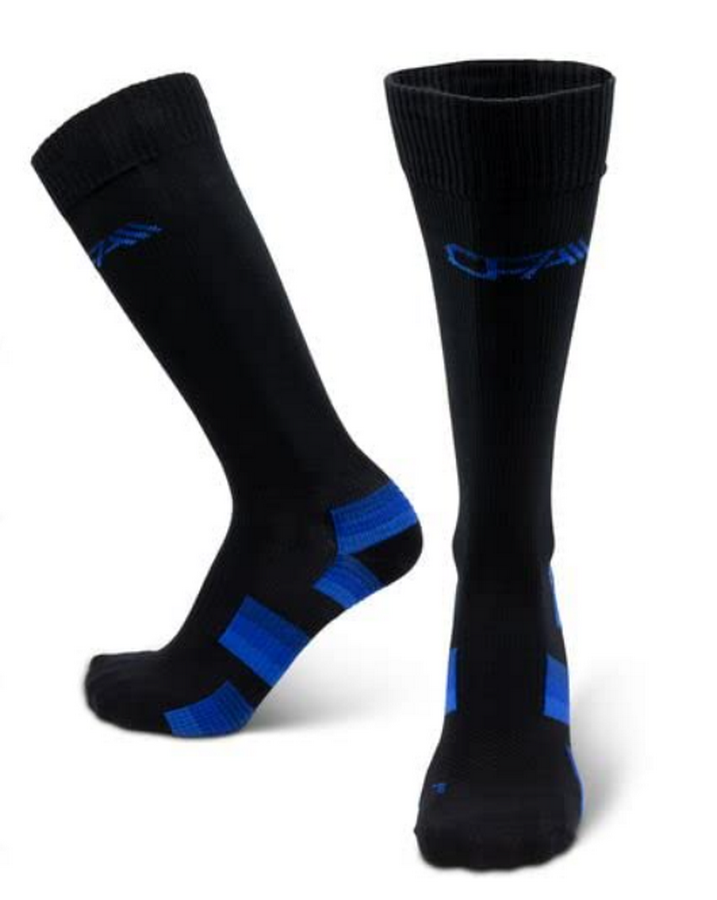 Set 2 Perechi Șosete Compresive Premium CFA V1, Negru/Albastru, Mărime S (EU 35–38), Unisex, Ideale pentru Sport, Călătorii, Muncă [1]