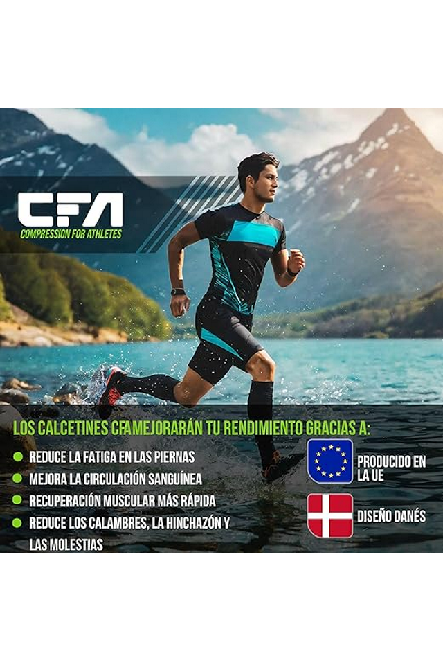 Set 2 perechi Sosete de Compresie, CFA, pentru Femei si Barbati, pentru Sport, Recuperare sau Calatorii, pentru o Circulatie Sanguina Mai Buna, verde neon, Marimea 35-38 [3]