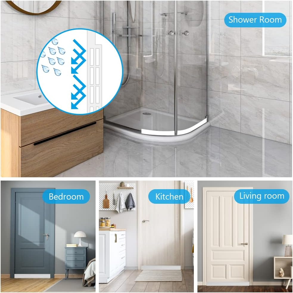 Set 2 Profile Etansare Anti-Curent Premium pentru Usi, Banda de Silicon cu Aderenta Puternica, Izolare Termica si Fonica, Instalare Rapida, 5X100cm, Alb [7]
