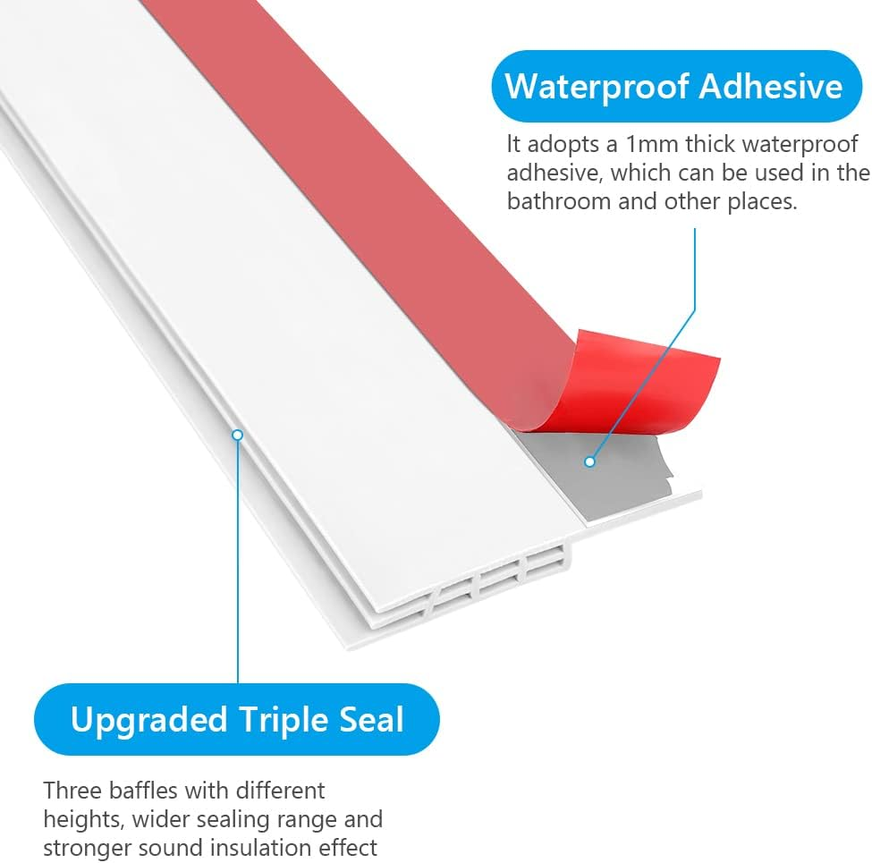 Set 2 Profile Etansare Anti-Curent Premium pentru Usi, Banda de Silicon cu Aderenta Puternica, Izolare Termica si Fonica, Instalare Rapida, 5X100cm, Alb [4]