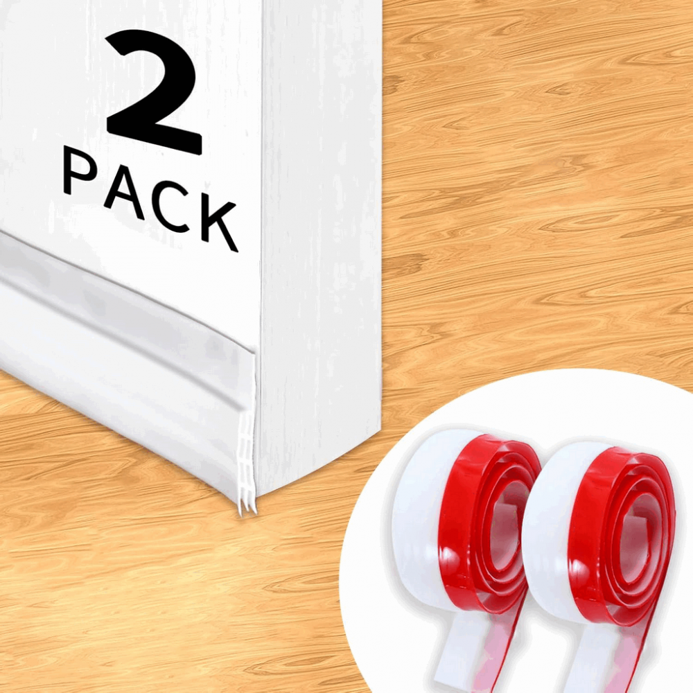 Set 2 protectii usa si geam anti curent, Anti praf si insecte, Din silicon, adeziv, 94 x 4,5 cm [1]
