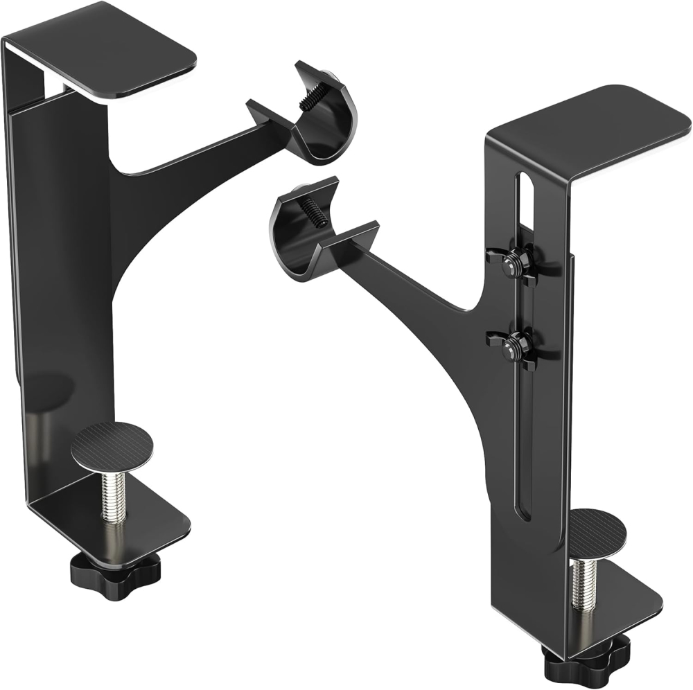 Suporturi galerie perdea fara gaurire cu inaltime reglabila 14–25 cm fixare caseta rulou negre [8]