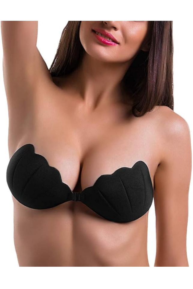 Set 2 Sutiene invizibile reutilizabile din silicon pentru femei, negru si bej,  MILALOKO [4]