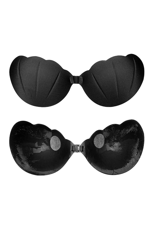 Set 2 Sutiene invizibile reutilizabile din silicon pentru femei, negru si bej,  MILALOKO [5]