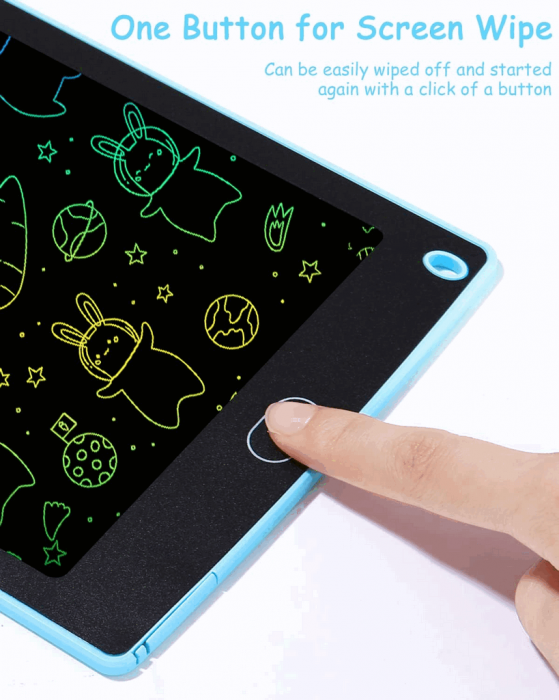 Set 2 Tablete grafice pentru scris si desenat, AUNEY, display LCD de 8.5 inch, functie de blocare ecran si stergere, pentru copii gradinita sau scoala, sporeste creativitatea, Albastru Roz [3]