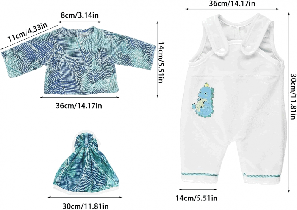 Set 2 tinute pentru păpuși de 46 cm, multicolor, VJ5N [6]