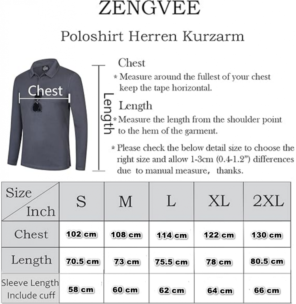 Set 2 tricouri polo barbatesti cu maneca lunga, Slim Fit, pentru sport si activitati zilnice, ZENGVEE, bleumarin/alb, marime XL [5]