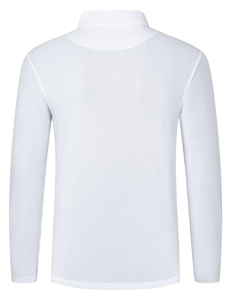 Set 2 tricouri polo barbatesti cu maneca lunga, Slim Fit, pentru sport si activitati zilnice, ZENGVEE, gri/alb [3]