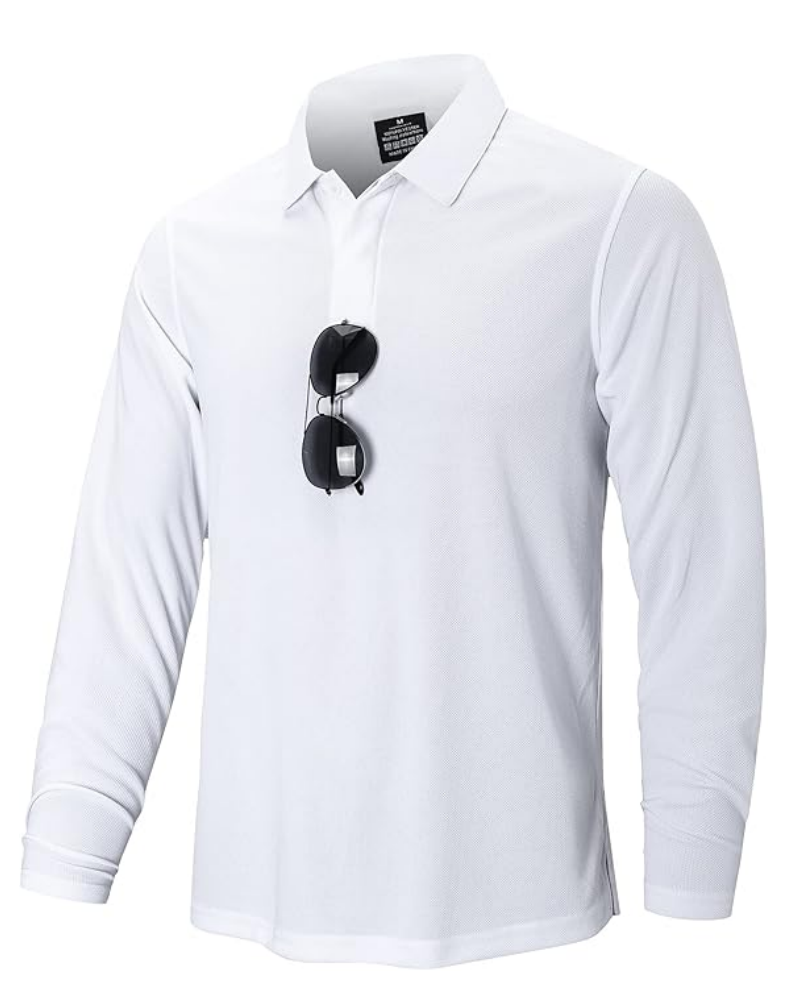 Set 2 tricouri polo barbatesti cu maneca lunga, Slim Fit, pentru sport si activitati zilnice, ZENGVEE, gri/alb [2]