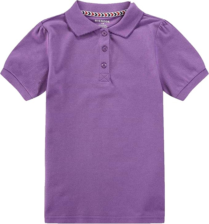 Set 2 Tricouri Polo Fete, Bienzoe, Roz si violet, Material Respirabil, 60% Bumbac, 40% Poliester [3]