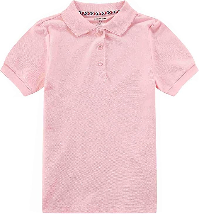 Set 2 Tricouri Polo Fete, Bienzoe, Roz si violet, Material Respirabil, 60% Bumbac, 40% Poliester [2]