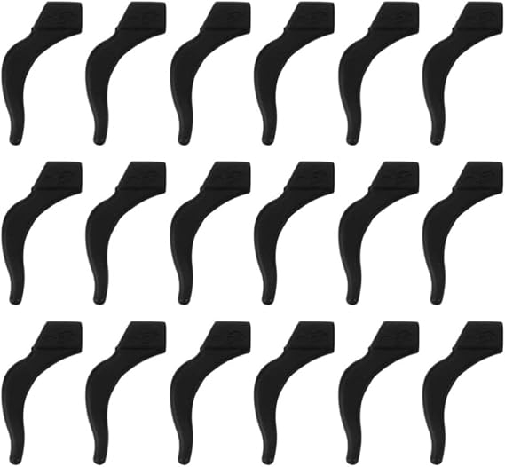 Set 20 Perechi, Suport Ureche din Silicon pentru Ochelari de Vedere și Soare, iPlusmile, Antiderapante, Negru [2]