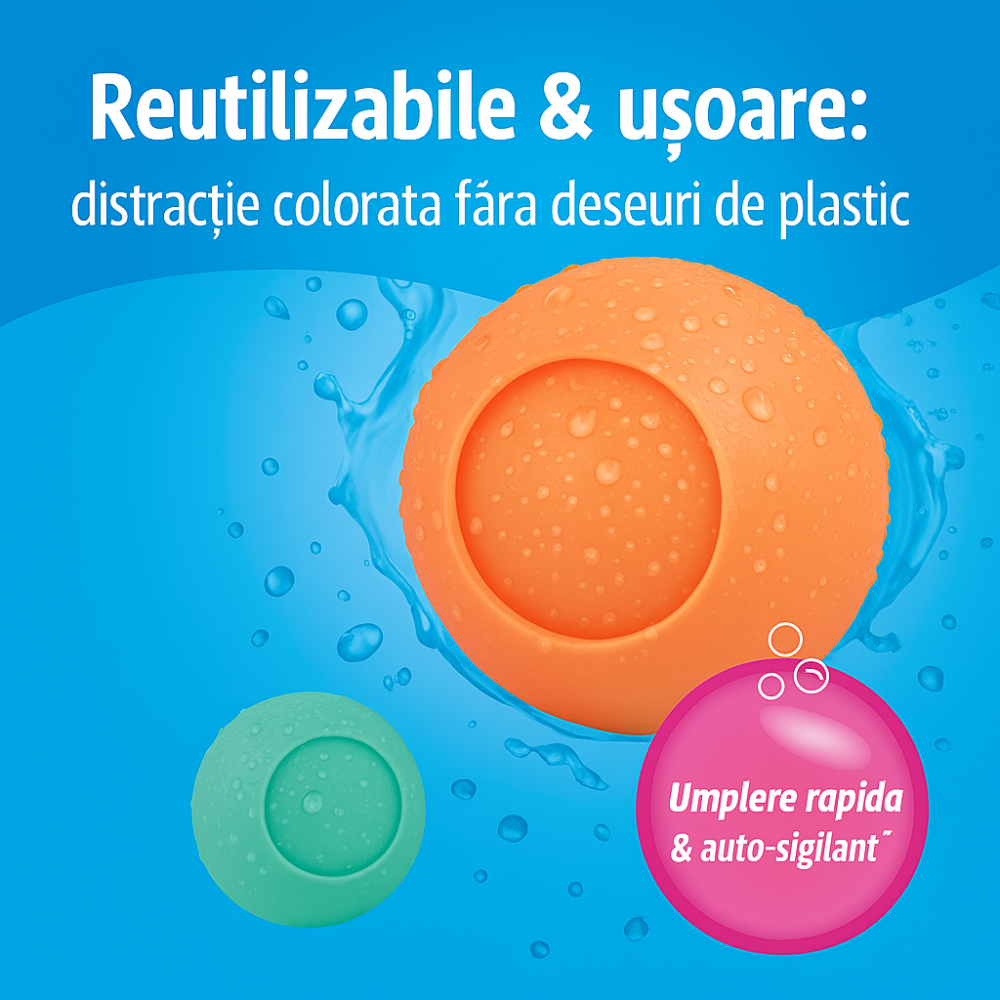 Set 24 baloane cu apa reutilizabile, inchidere automata, din silicon ecologic, distractie nelimitata pentru copii in aer liber [2]