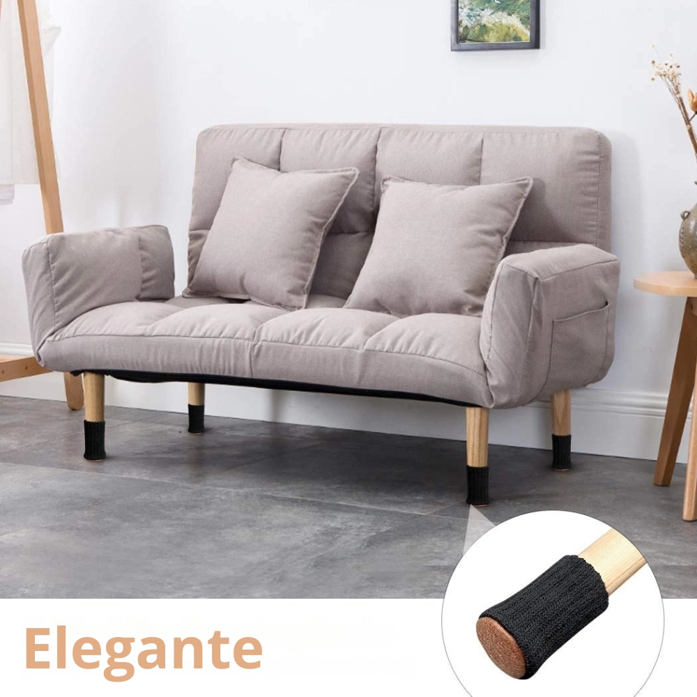 Set 24 Sosete picioare scaune, Ø 3-4 cm, tricotate, anti-alunecare, protectii mobilier, Negru [4]