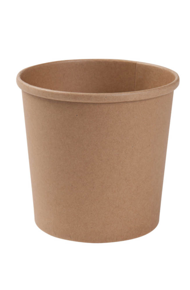 Set 25 boluri biodegradabile supa cu capac, premium, carton natur cu PLA, 600ml [2]