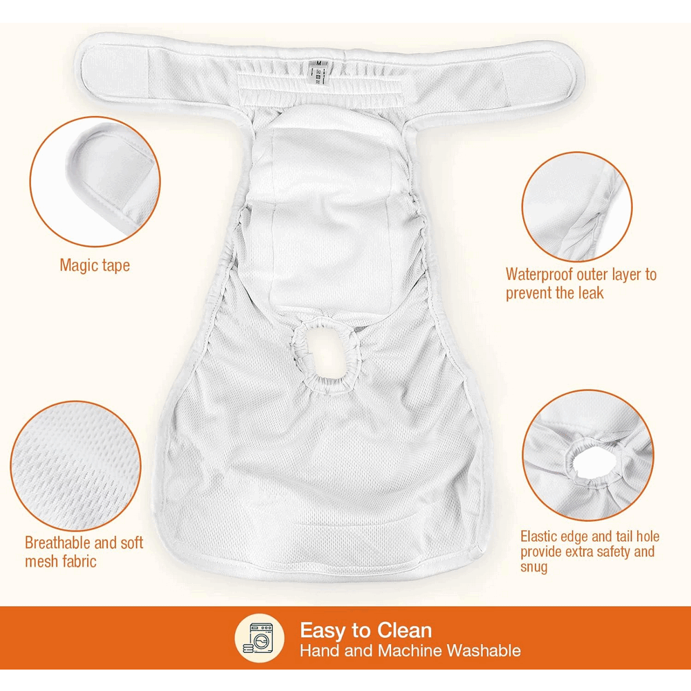 Set 3 bucati scutece super absorbante, lavabile si reutilizabile pentru catei, flexibile, reglabile, marime M [3]