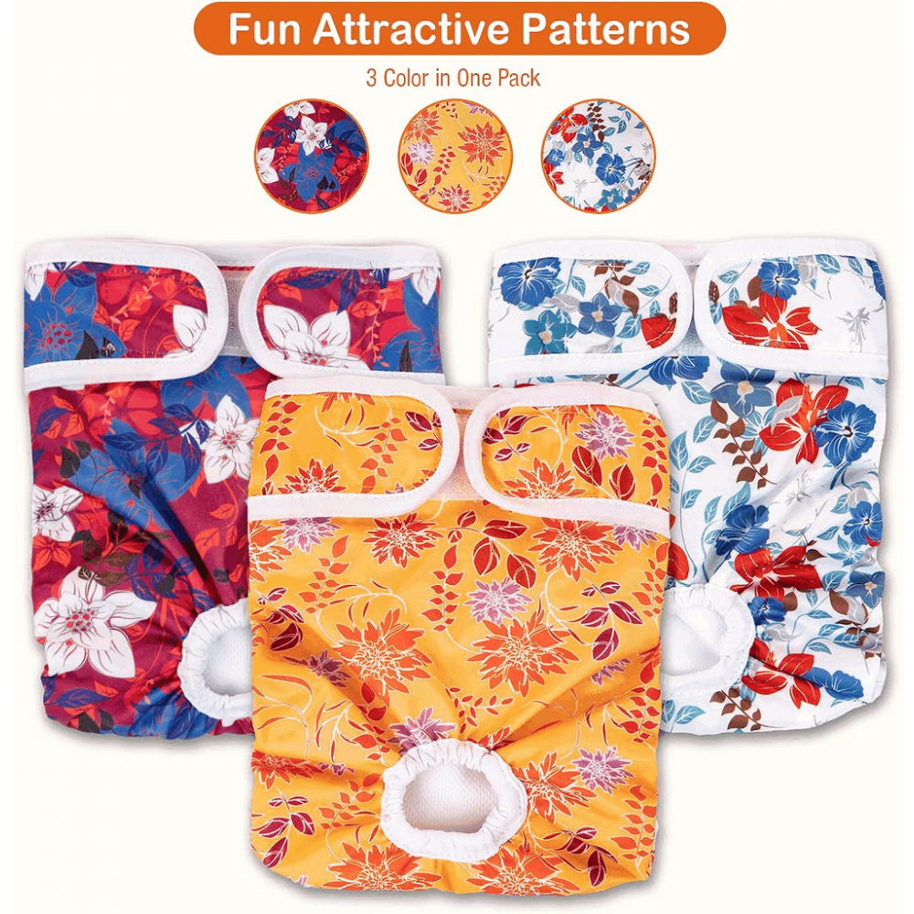 Set 3 bucati scutece super absorbante, lavabile si reutilizabile pentru catei, flexibile, reglabile, marime M [2]
