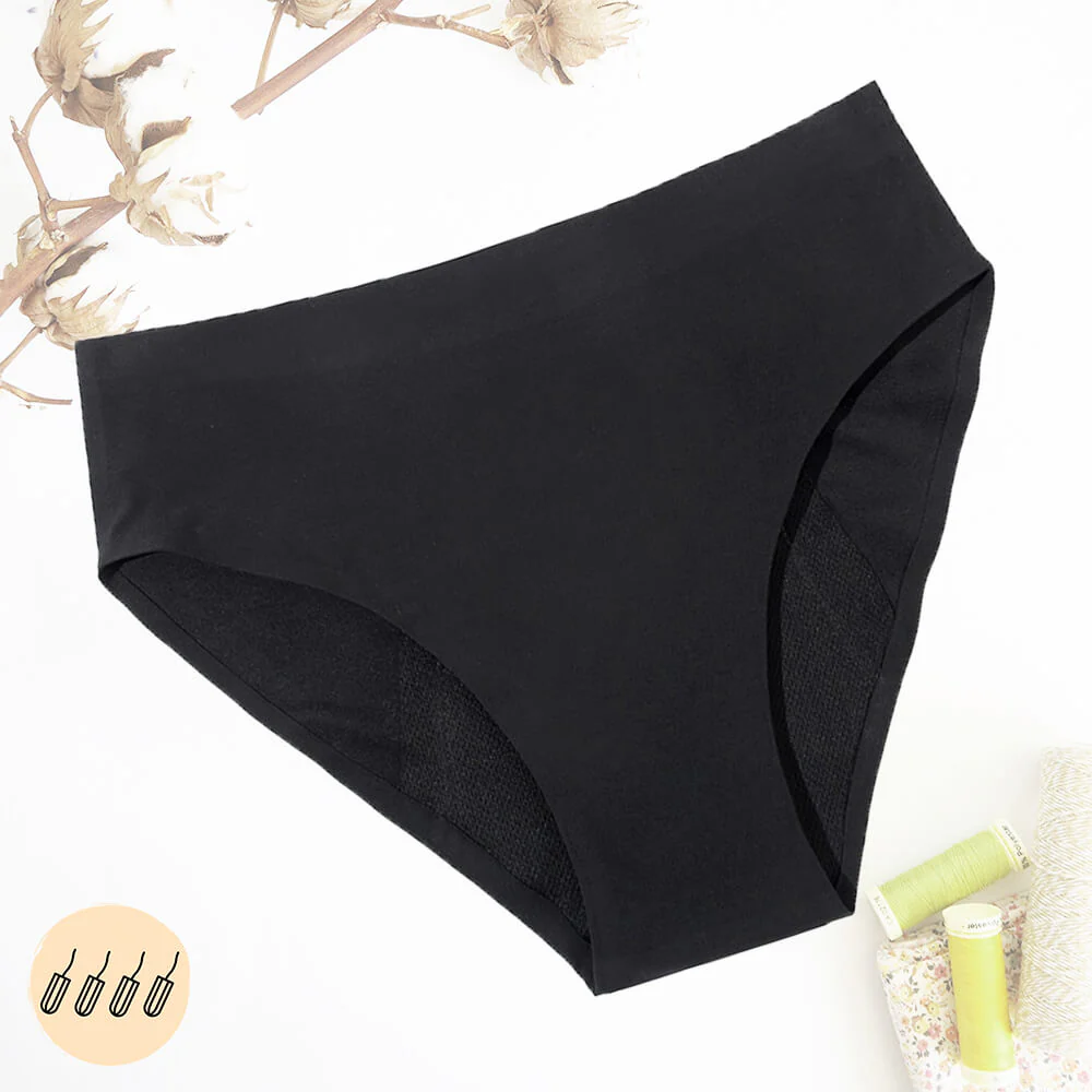 Set 3 Chiloti Menstruali Negri, Marimea S – 95% Bambus, Cu Elastic si Cusaturi Ascunse, Reutilizabili, Tip Seamless [5]