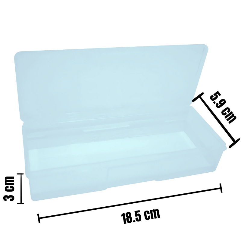 Set 3 Cutii pentru Creioane Colorate, Plastic semi transparent, Verde, Galben si Albastru, 18.5 x 5.9 x 3 cm [2]