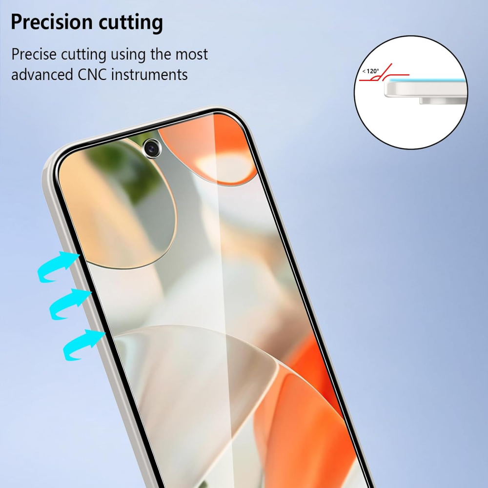Set 3 Folii de Protecție Pollachi din Sticlă Temperată pentru Google Pixel 9/Pixel 9 Pro 5G - 9H, Anti-Zgârieturi, Anti-Amprente, ZERT [3]