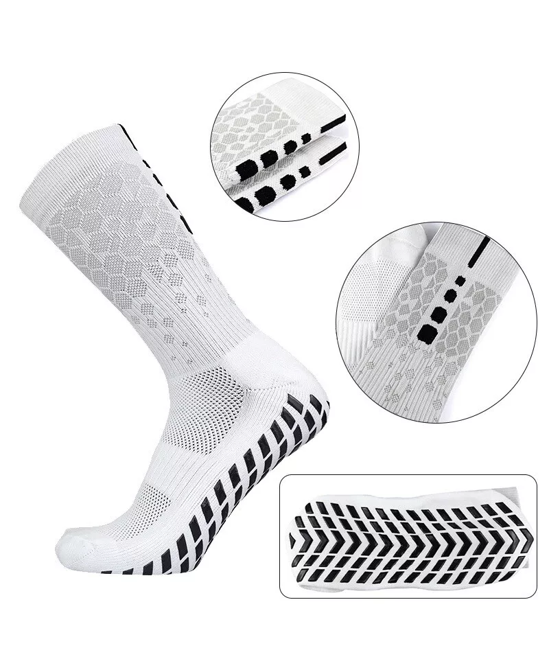 Set 3 perchi sosete sport antialunecare unisex, design fagure, respirabile, confort maxim, alb, marime 39-42 [2]