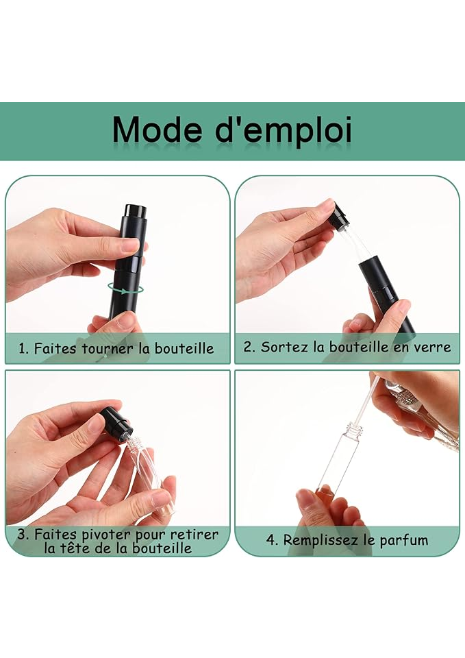 Set 3 sticlute de parfum portabile, culoare negru, SANNIX - ZMPV [6]