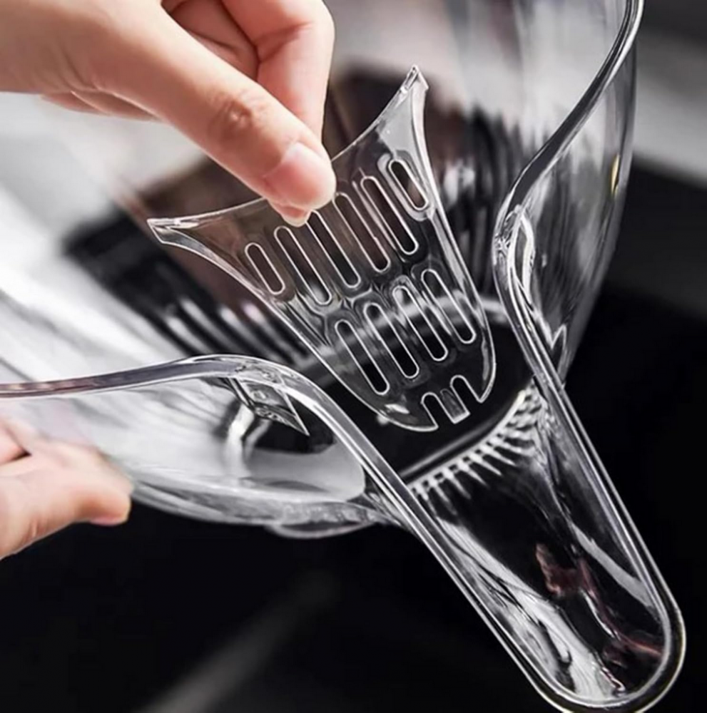 Set 3 Strecuratori fructe, Boluri de spalat alimente cu sita de scurgere pentru spalarea alimentelor, Transparent, 3L3J [5]