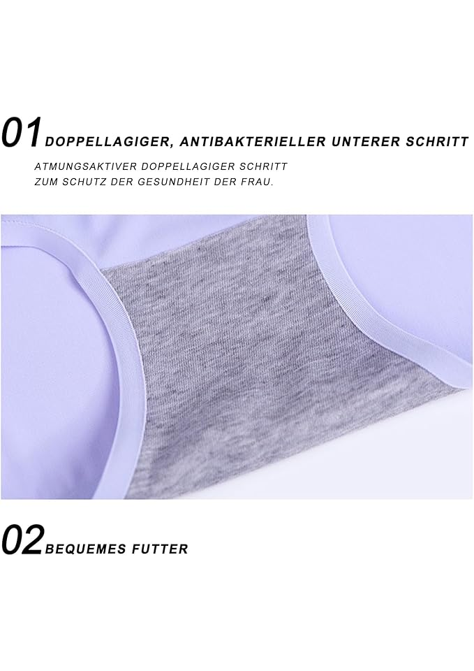 Set 4 Chiloți pentru Femei, Ice Silk , Lenjerie Confortabilă, Moale și Răcoritoare, Ttspring, Mărimea 2XL [3]
