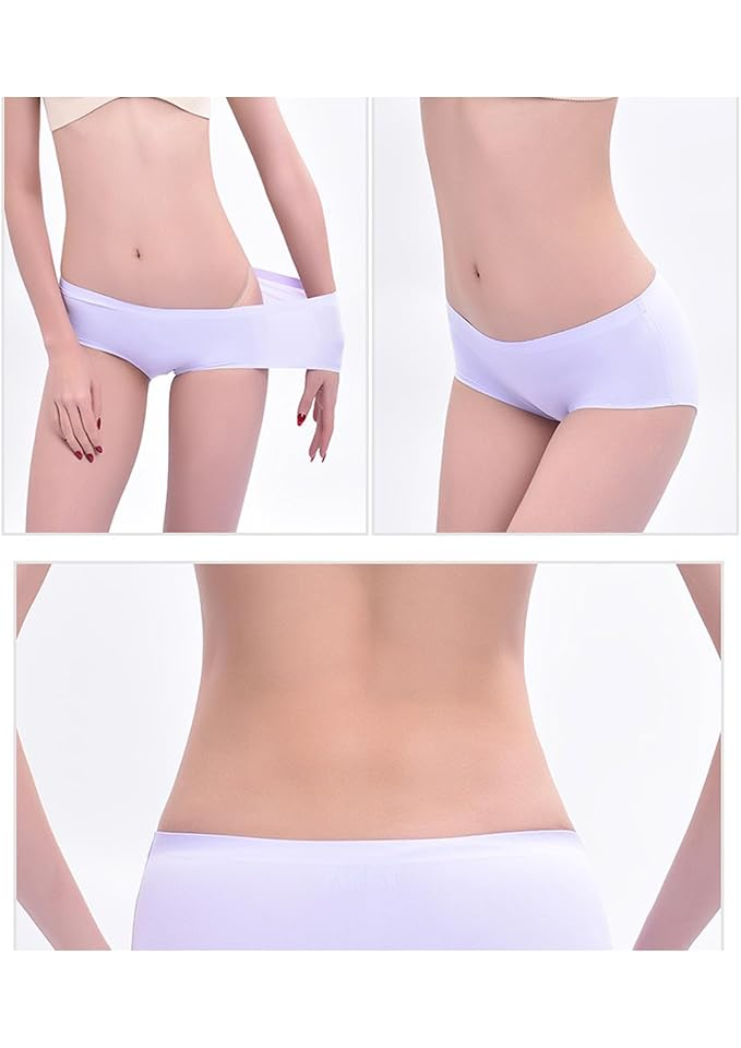 Set 4 Chiloți pentru Femei, Ice Silk , Lenjerie Confortabilă, Moale și Răcoritoare, Ttspring, Mărimea 2XL [6]