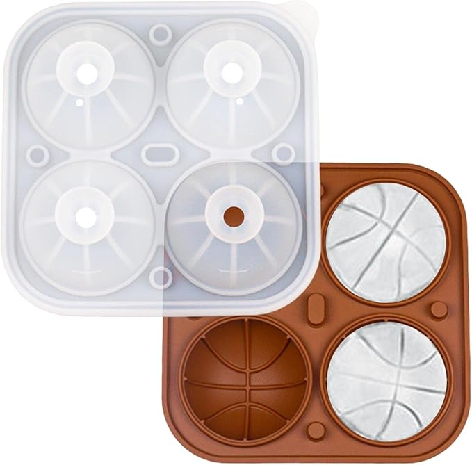 Set 4 Forme Cuburi Gheata 3D Minge Baschet, Koilox, Silicon Maro, BPA-Free, Usor de Umplut si Curatat, Pentru Whisky, Cocktail, Suc, Rezistente la Masina de Spalat Vase [4]