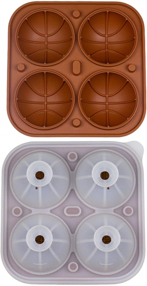 Set 4 Forme Cuburi Gheata 3D Minge Baschet, Koilox, Silicon Maro, BPA-Free, Usor de Umplut si Curatat, Pentru Whisky, Cocktail, Suc, Rezistente la Masina de Spalat Vase [5]