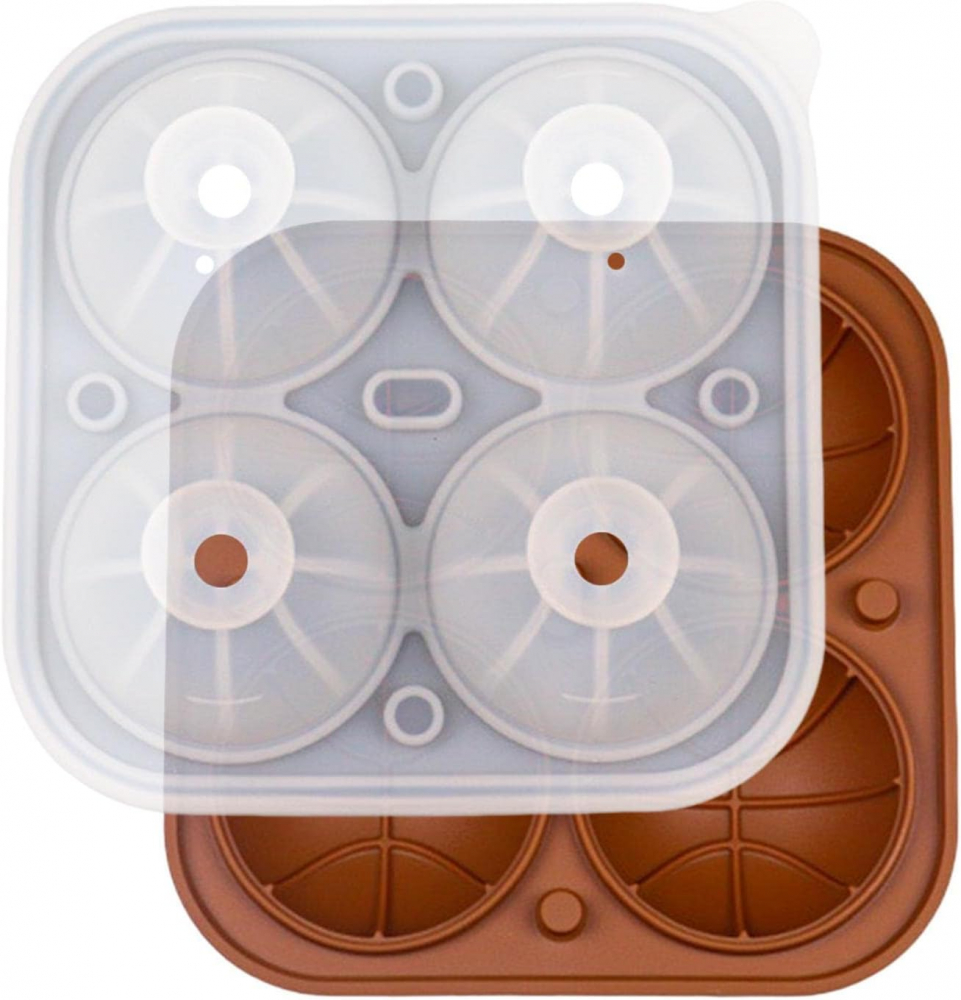 Set 4 Forme Cuburi Gheata 3D Minge Baschet, Koilox, Silicon Maro, BPA-Free, Usor de Umplut si Curatat, Pentru Whisky, Cocktail, Suc, Rezistente la Masina de Spalat Vase [9]