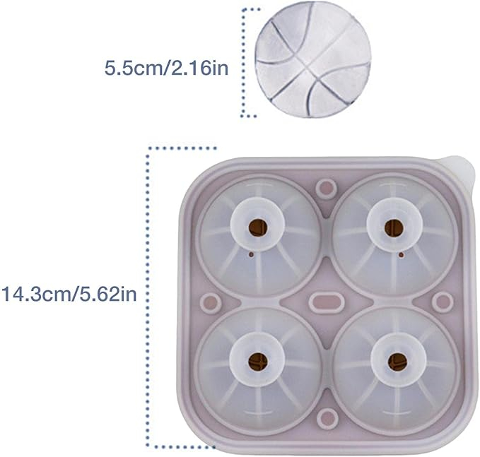 Set 4 Forme Cuburi Gheata 3D Minge Baschet, Koilox, Silicon Maro, BPA-Free, Usor de Umplut si Curatat, Pentru Whisky, Cocktail, Suc, Rezistente la Masina de Spalat Vase [2]