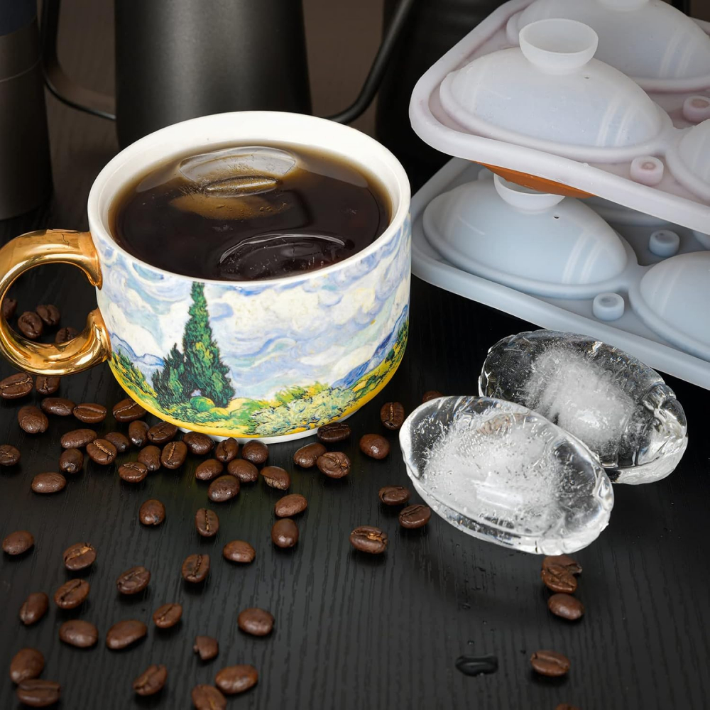 Set 4 Forme Cuburi Gheata 3D Minge Rugby, Koilox, Silicon Negru, BPA-Free, Usor de Umplut si Curatat, 5, 5 cm, Pentru Whisky, Cocktail, Suc, Rezistente la Masina de Spalat Vase [6]