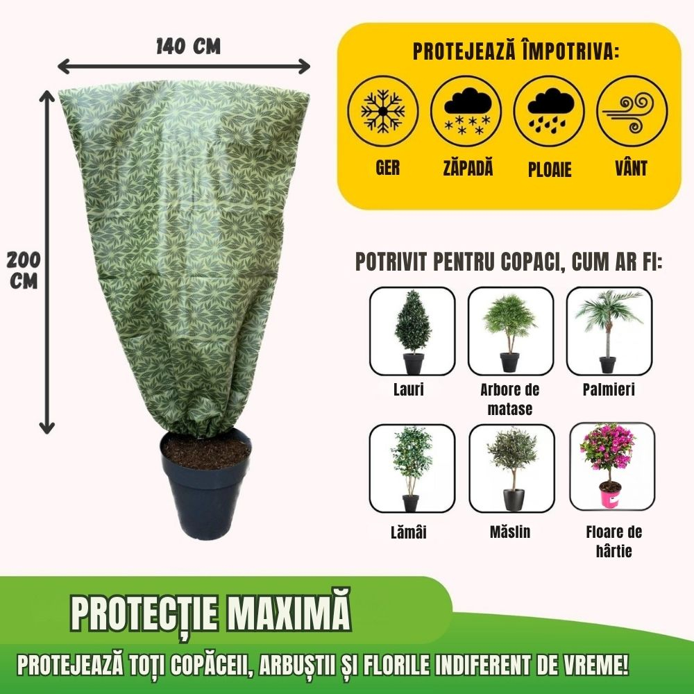 Set 4 huse antiinghet plante 140x200cm 60g/m² – protectie impotriva gerului si inghetului [3]