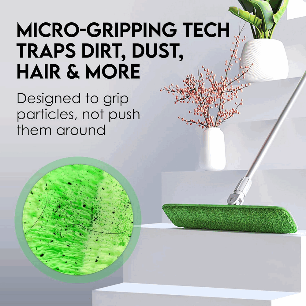 Set 4 Lavete de rezervă universale pentru mop, Microfibră, Lavabile la mașină, Potrivite pentru toate tipurile de pardoseli, 47x13 cm, verde, TurboMOPS, GP2L [7]