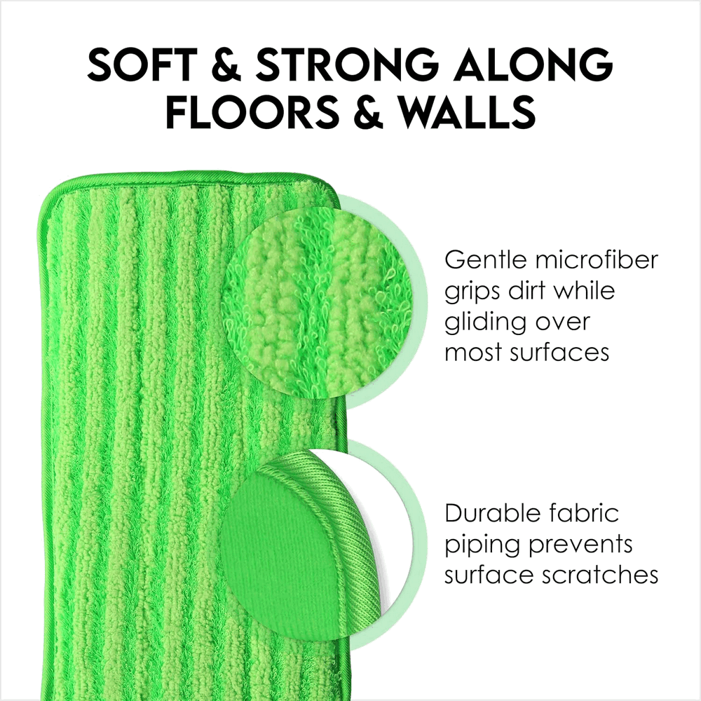 Set 4 Lavete de rezervă universale pentru mop, Microfibră, Lavabile la mașină, Potrivite pentru toate tipurile de pardoseli, 47x13 cm, verde, TurboMOPS, GP2L [5]