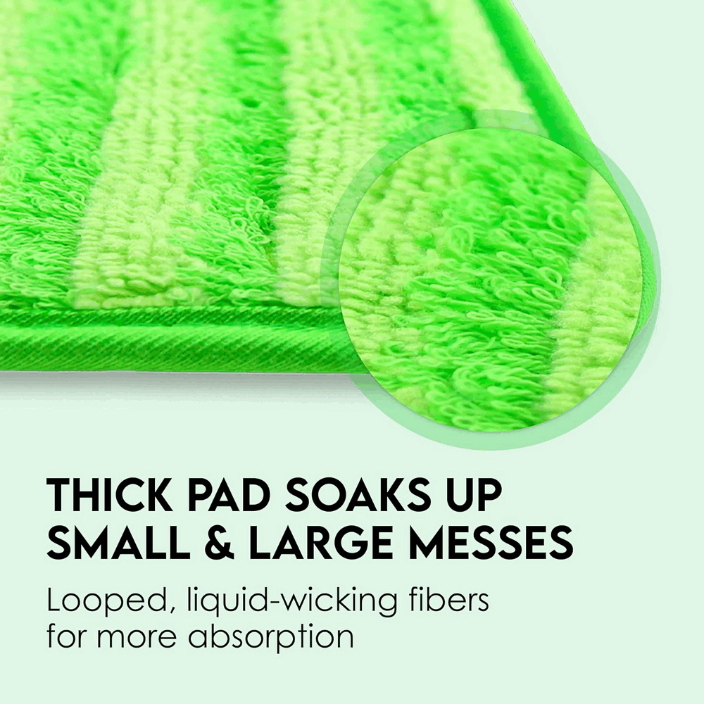 Set 4 Lavete de rezervă universale pentru mop, Microfibră, Lavabile la mașină, Potrivite pentru toate tipurile de pardoseli, 47x13 cm, verde, TurboMOPS, GP2L [6]