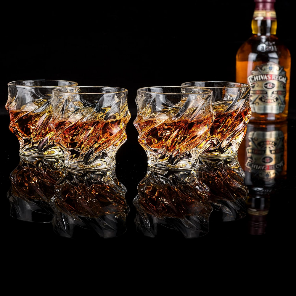 Set 4 Pahare pentru Whisky, KANARS, Cristal Fara Plumb, 260 ml, Design Elegant [4]