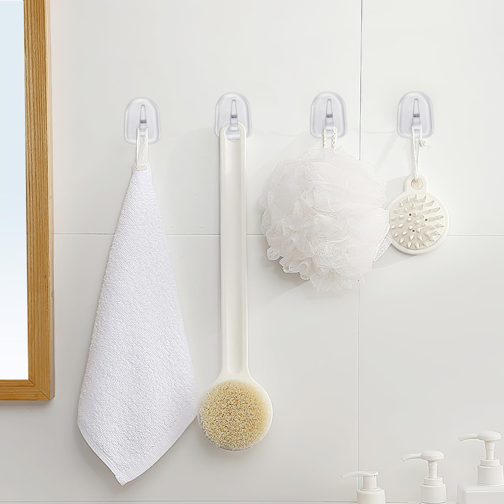 Carlige adezive transparente mici 30 x 24 mm fara gauri in pereti set 40 bucati [2]