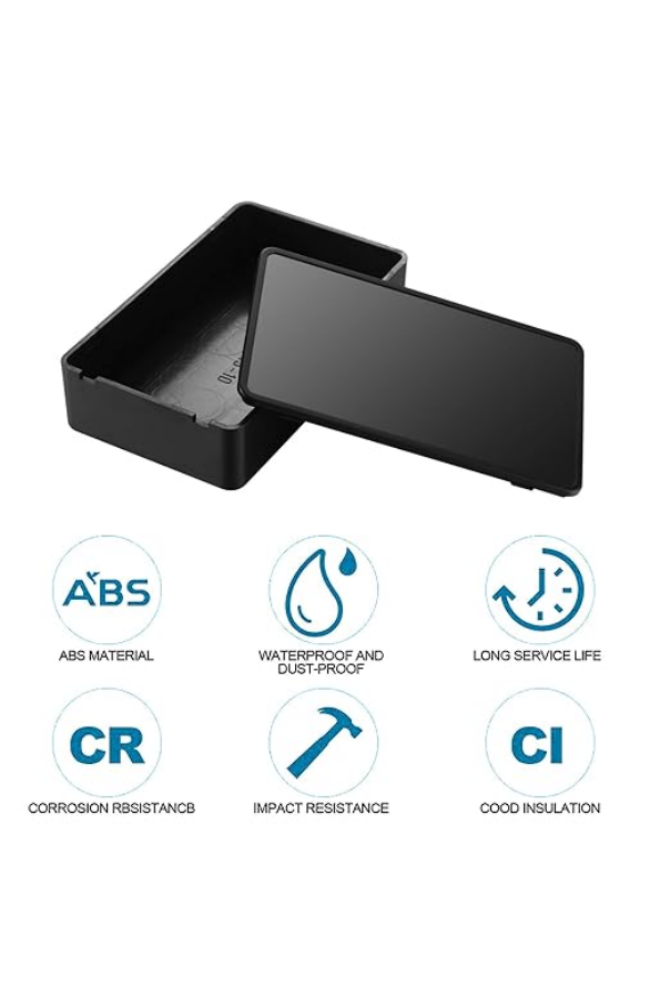 Set 5 Carcase din Plastic ABS Negru, 100x60x25 mm, Etanșe, Ușor de Utilizat, IP65/IP66 [3]