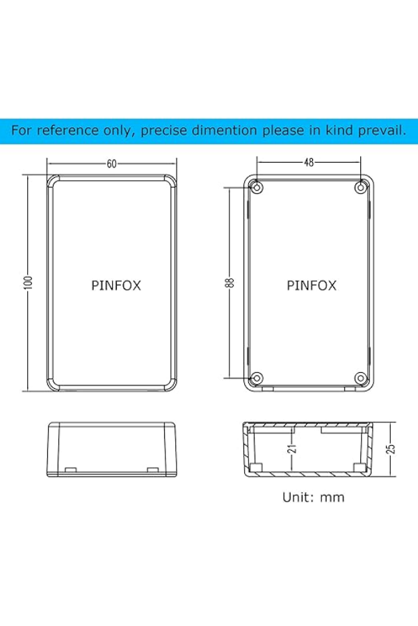 Set 5 Carcase din Plastic ABS Negru, 100x60x25 mm, Etanșe, Ușor de Utilizat, IP65/IP66 [6]