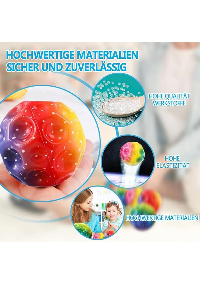 Set 6 Bile Saltarete, Bile Colorate pentru Copii, Bile Elastice pentru Jocuri și Distracție în Aer Liber [3]