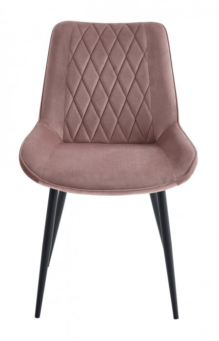 Set 6 scaune living, Adana Colenis gama lux, catifea/metal, 87x60x43 cm, Roz [3]