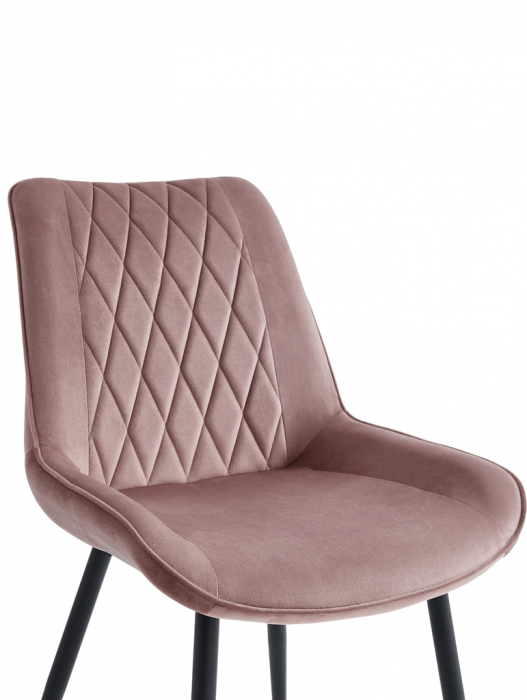 Set 6 scaune living, Adana Colenis gama lux, catifea/metal, 87x60x43 cm, Roz [4]