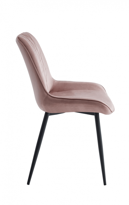 Set 6 scaune living, Adana Colenis gama lux, catifea/metal, 87x60x43 cm, Roz [6]