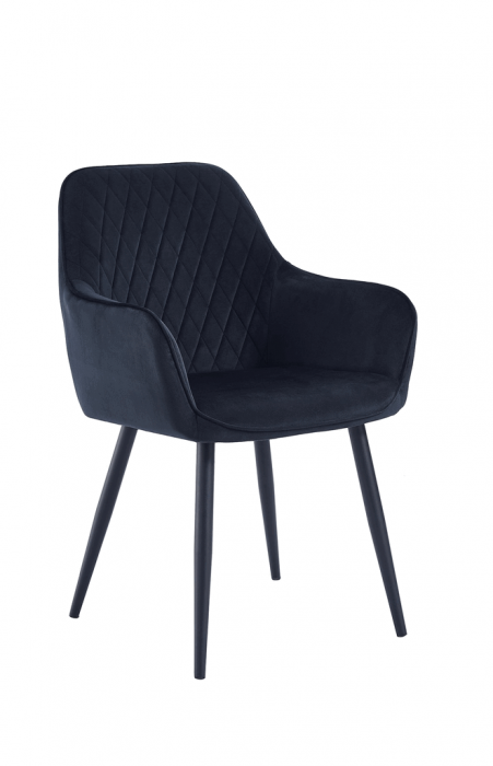 Set 6 scaune living, Beverly Colenis gama lux, catifea/metal, 85x60x45 cm, Negru [1]